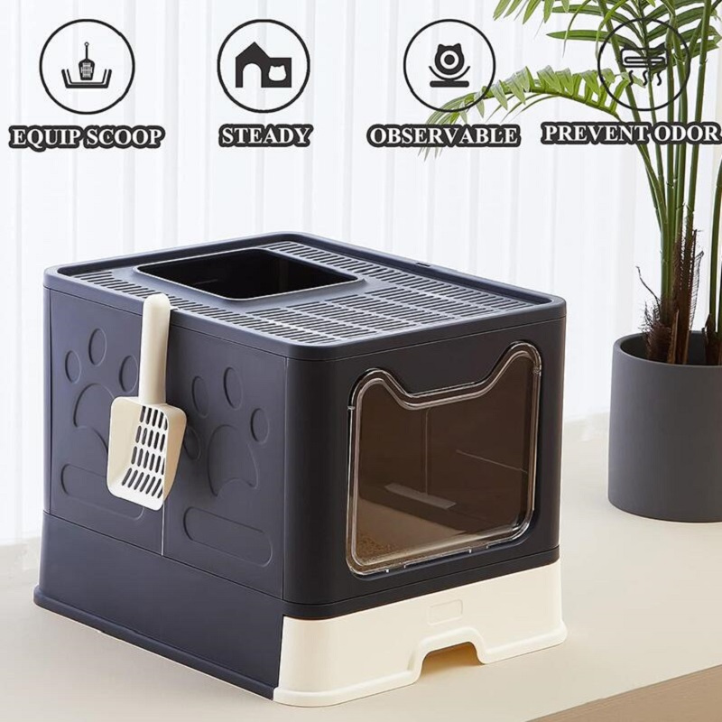 Foldable Cat Litter Box Lid Front Entry Top Exit Extra Large - Temu