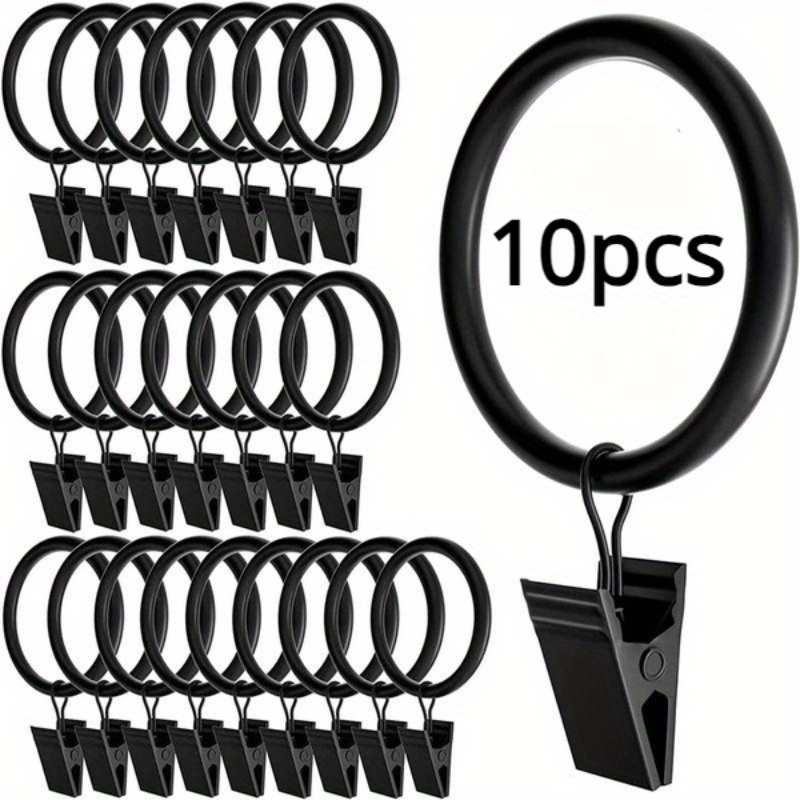 Circle Hooks 30pcs Curtain Ring Clip Openable Curtain Rings Heavy Duty  Drapery Curtain Hanger Ring Decorative Drapery Clip for Home Kitchen  Bathroom Curtain Rod Hooks 