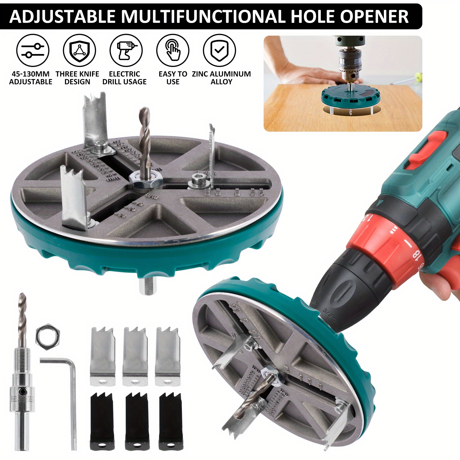 Adjustable Hole Saw Kit Metal Adjustable Punching Saw - Temu