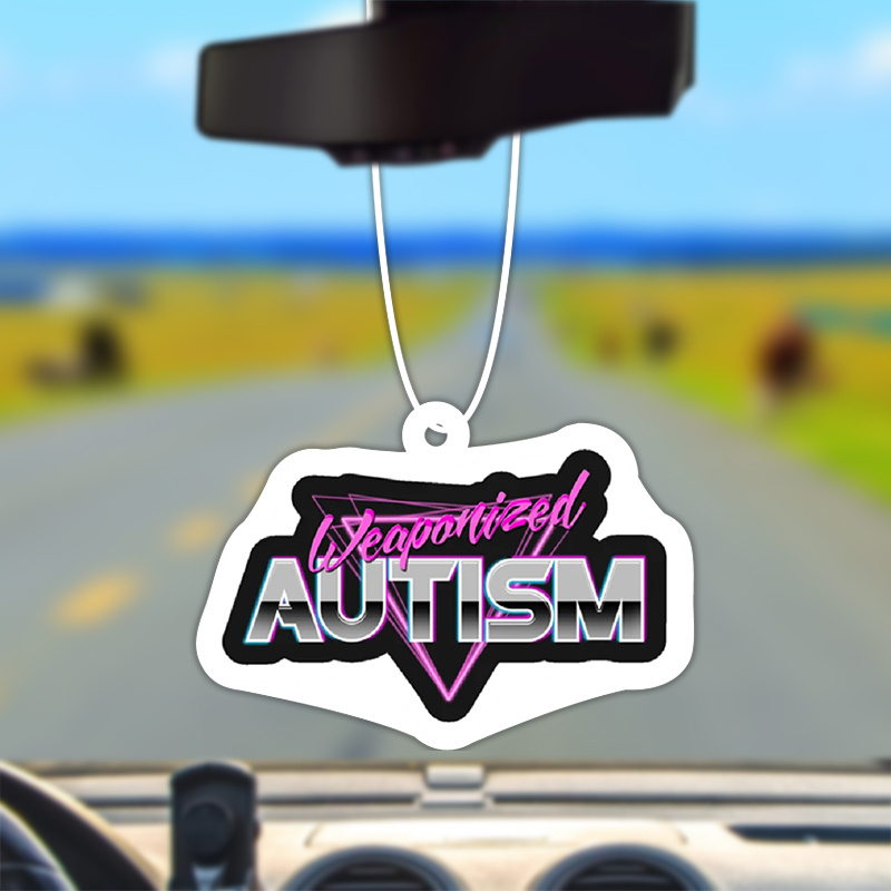 

1pc Weaponized Autism Design Car Aromatherapy Tablet, Car Fragrance Tablet, Car Rearview Mirror Pendant, Wardrobe Aromatherapy Tablet