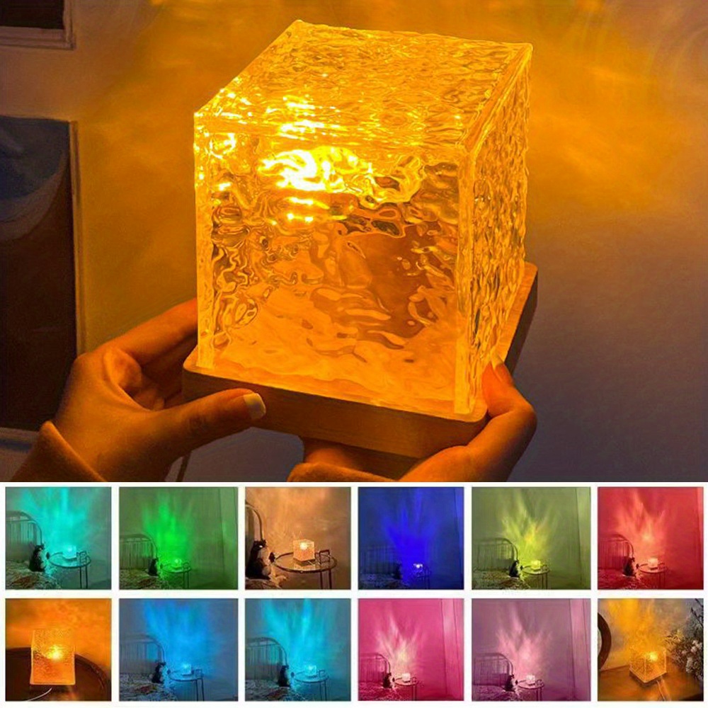 

16 Color Rotating Water Ripple Light Flame Atmosphere Light Romantic Gift Starry Sky Projection Light Christmas Gift