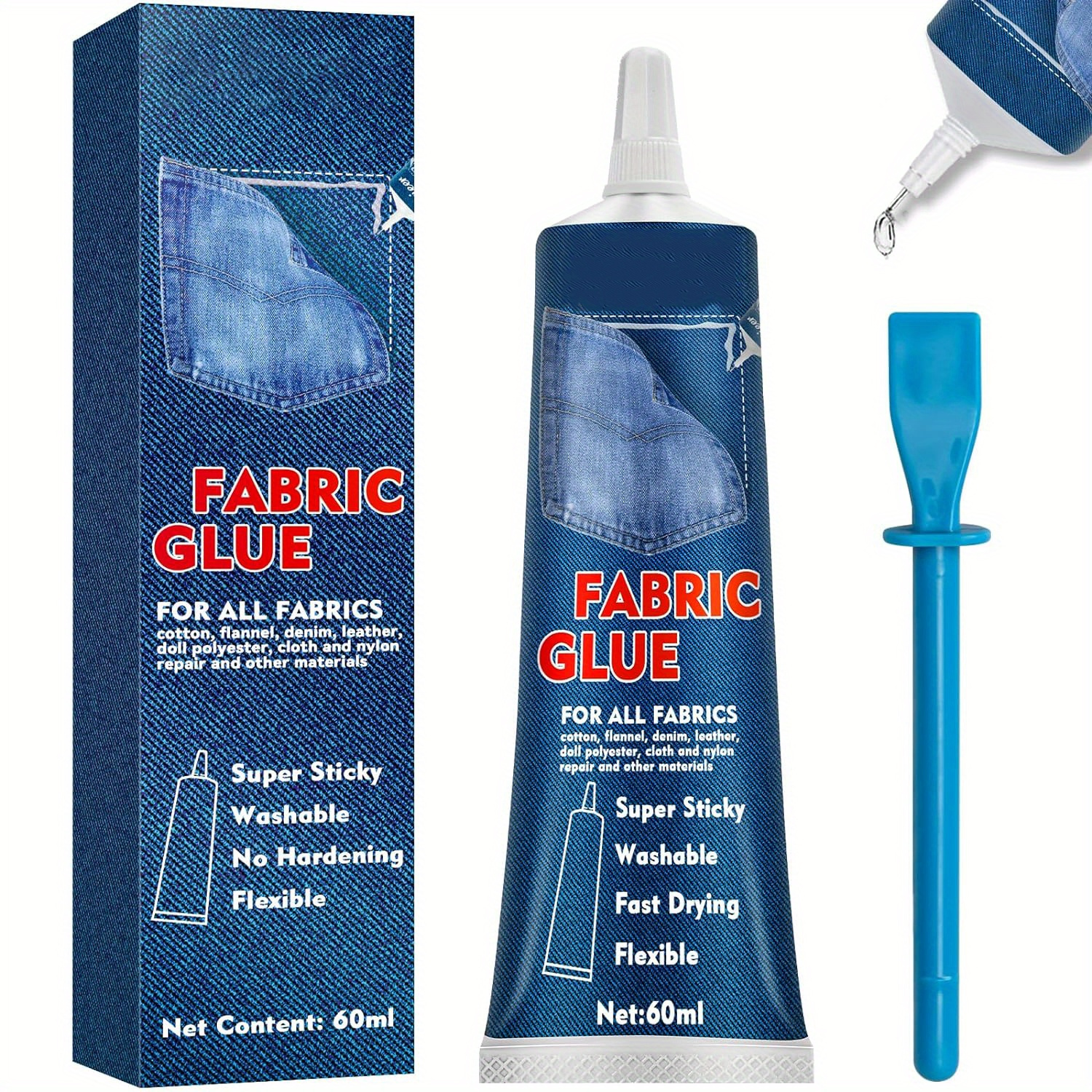 50ML Fabric Glue Multi-purpose Fabric Sewing Liquid Fast Tack Dry for Jeans  Clothing Leather Full