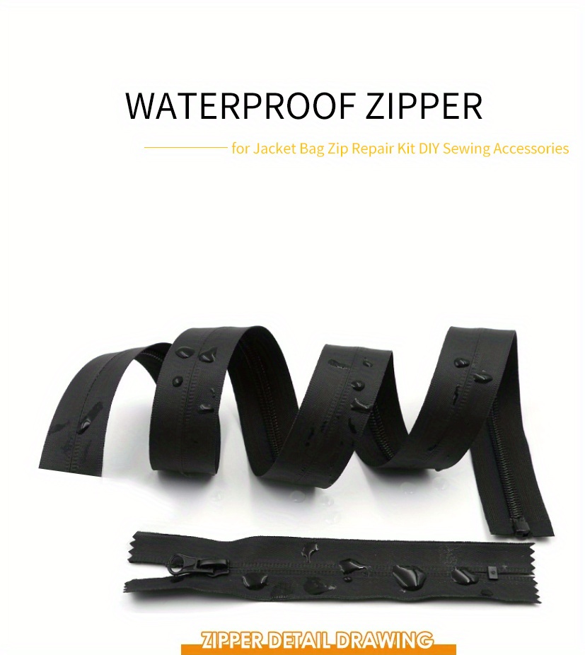 10pcs waterproof zippers black invisible nylon coil zipper