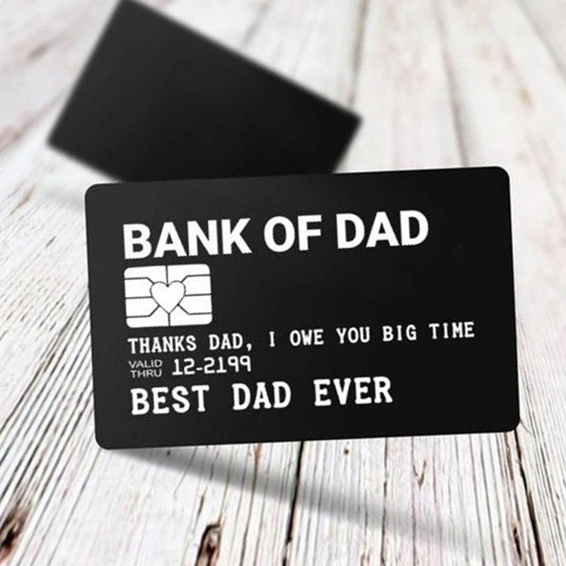 TEMU 1pc DE PAPÁ Tarjetero de metal de aleación de aluminio grabado con láser, regalo para , regalo de Acción de Gracias y Navidad (billetera no