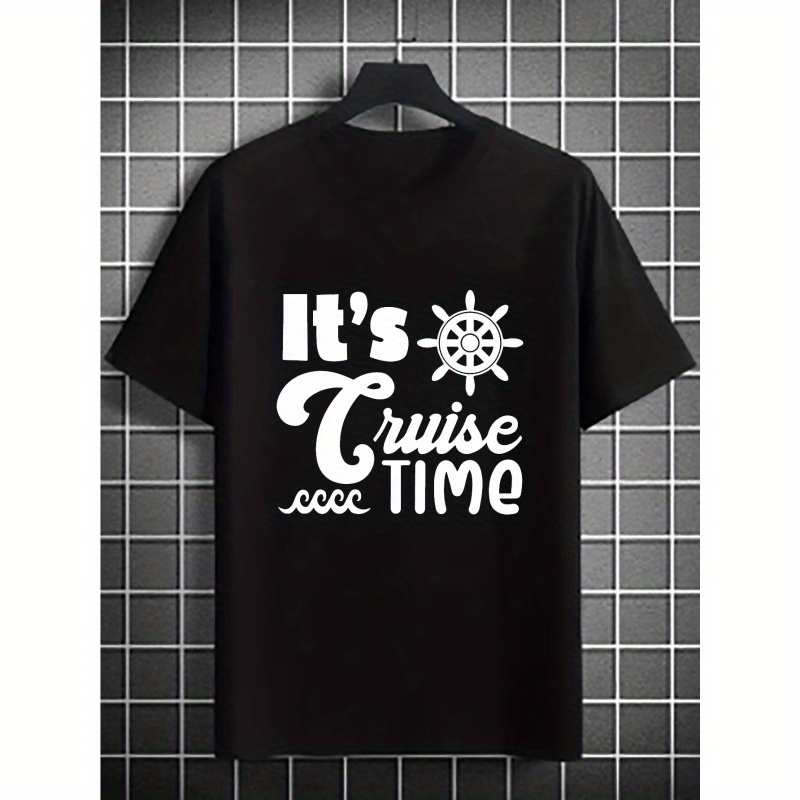 

Cruise Time Print T Shirt, Tees For Men, Casual Short Sleeve T-shirt For Summer