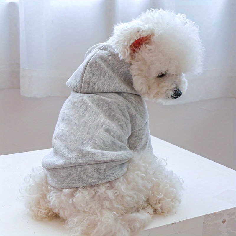 TEMU 1pc Plain Color Pet Sweater Hoodie For Autumn And Winter Dog Warm Clothes