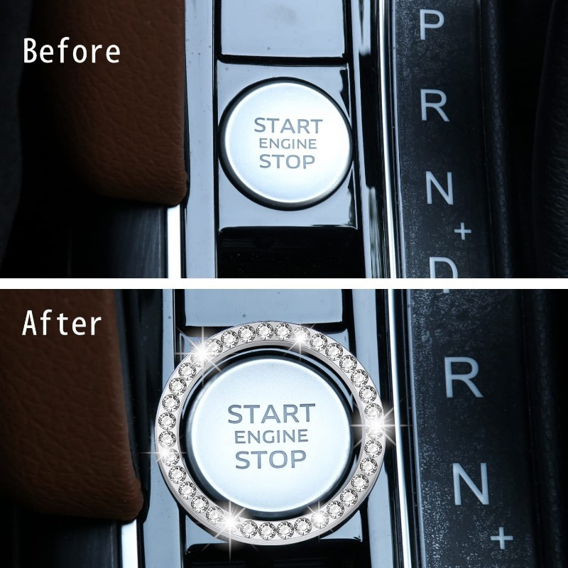 Automotive Supplies One Button Start Button Decorative Ring - Temu