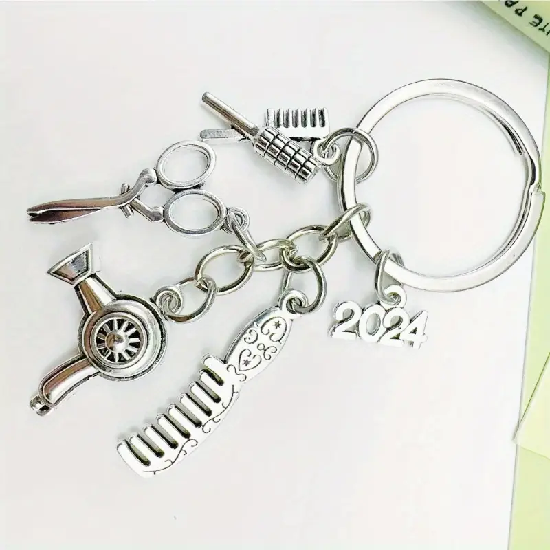 Adorable Mini Hairdressing Set Keychain Scissors Hair Dryer - Temu