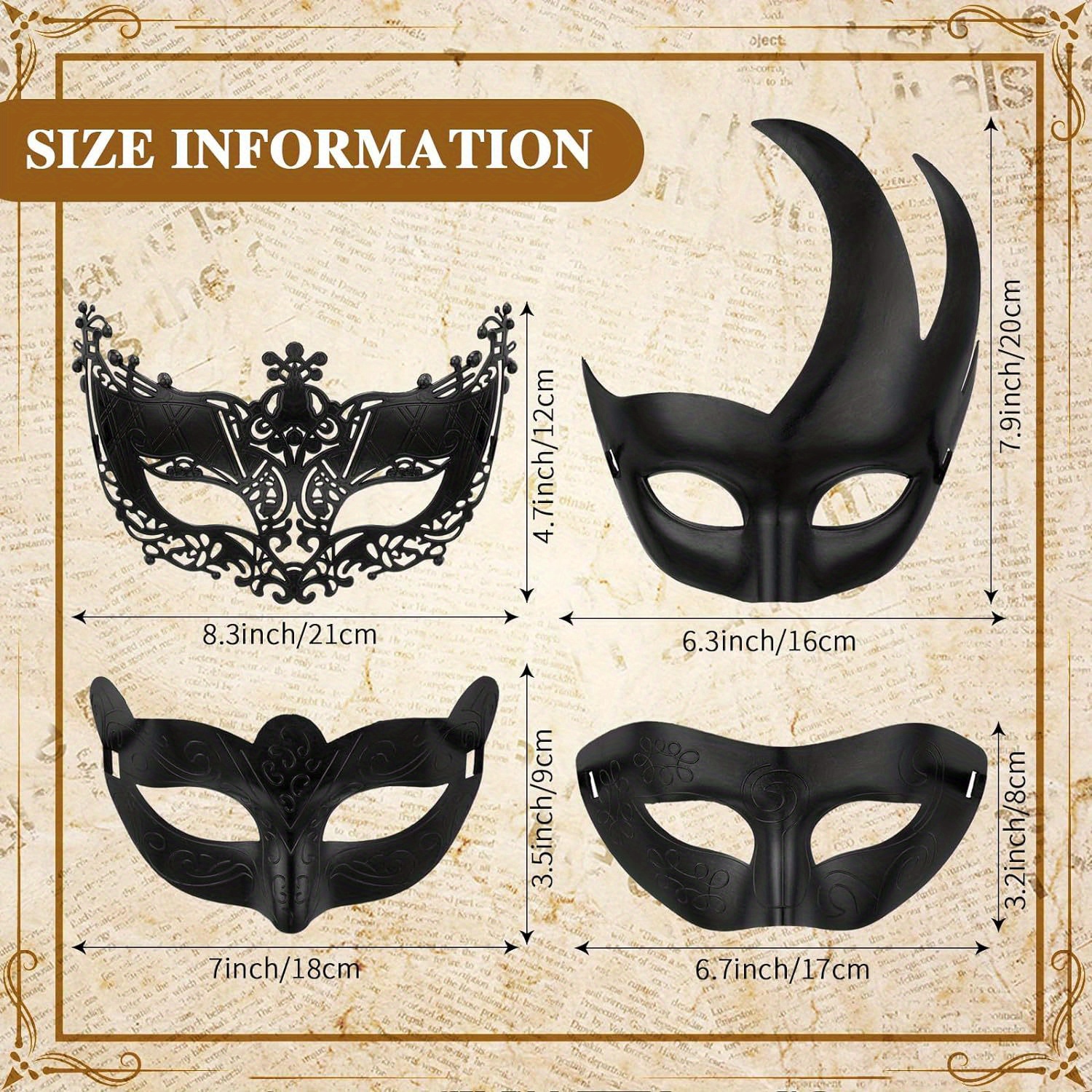 Venezianisches Paar-Masken-Set – Mit Kristallbesatz, Für Karneval, Halloween & Maskenbälle