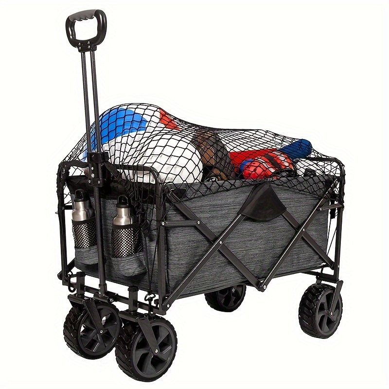 Carro plegable portátil de playa, carrito de compras, carrito de jardín  resistente, carrito de comestibles con mango ajustable para comestibles
