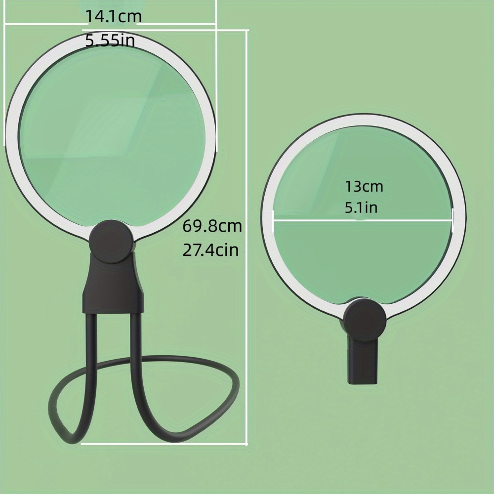 3X Hands Free Magnifying Glass for Close Work,Neck Wear Large Magnifying  Glass for Reading Books,Sewing, Cross Stitch,Low Vision Seniors with Aging