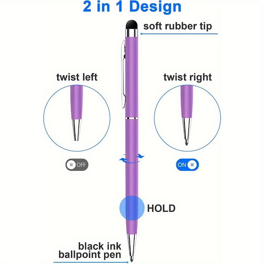 Stylus Pen [10 pcs], 2-in-1 Universal Touch Screen Stylus + Ballpoint Pen  For Smartphones Tablets Samsung etc 