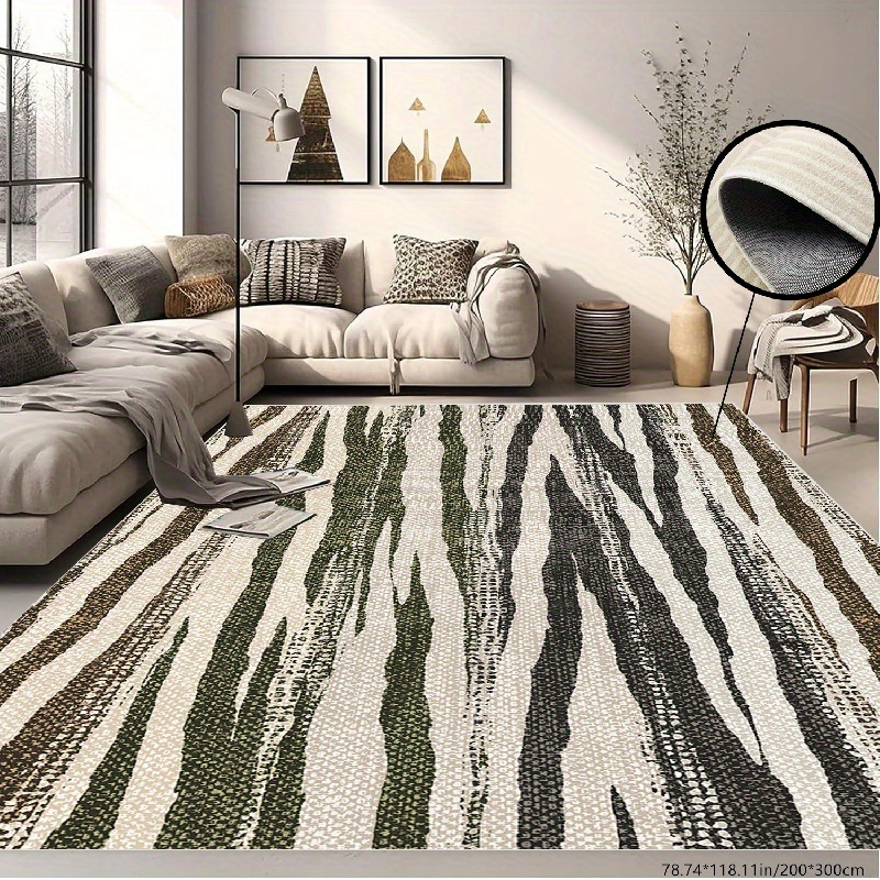 Outdoor Rug 4X6 Area Rug Washable Kitchen Rug Black and White Striped