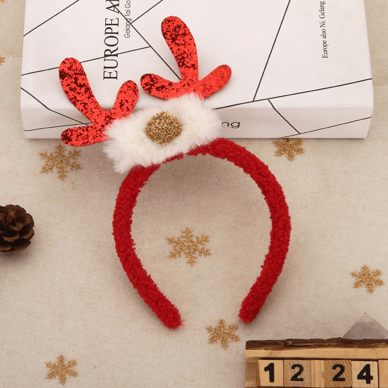 Christmas Antlers Bell Headband Shimmering Cute Head Hoop - Temu