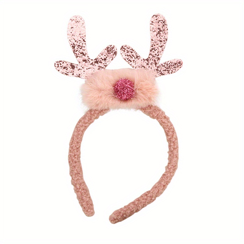 Christmas Antlers Bell Headband Shimmering Cute Head Hoop - Temu