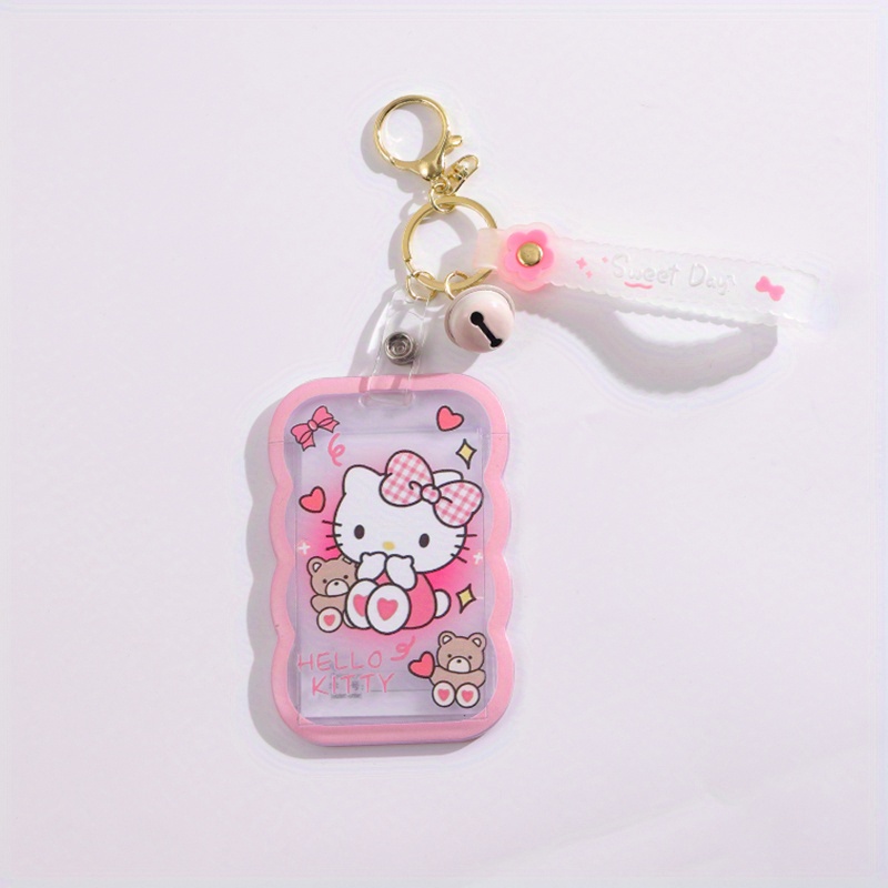 Anime Pattern Id Badge Holder Keychain Cute - Temu