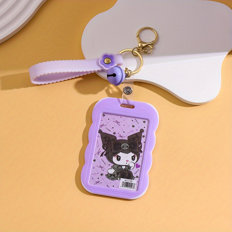 Anime Pattern Id Badge Holder Bracelet Keychain Cute - Temu