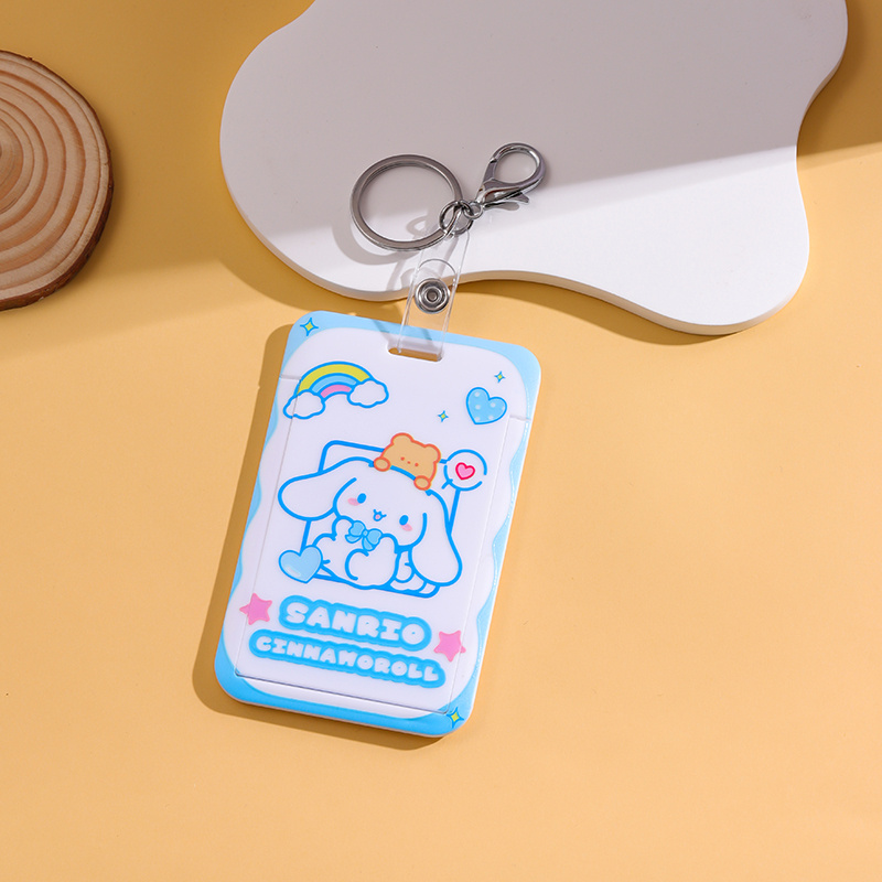Anime Pattern Id Badge Holder Keychain Cute - Temu