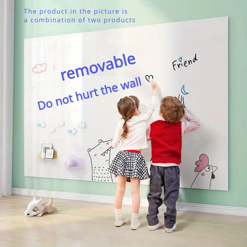 17.7*78.7in/17.7*118.11in Static Whiteboard Wall Sticker, Removable Without  Damaging Walls, Graffiti Drawing Board Whiteboard Writing Board, Whiteboar