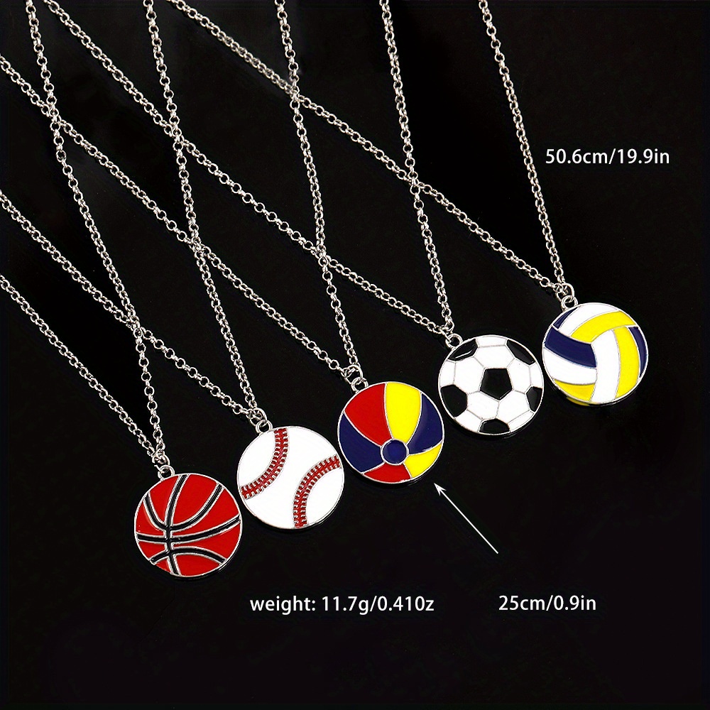 1pc Fútbol Deportes Aleación Colgante Collar Moda Simple - Temu