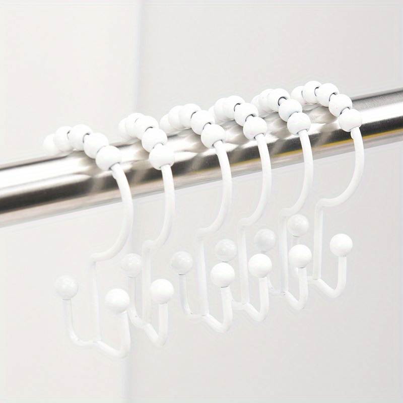 Double sided Shower Curtain Hooks Curtain Hook Rolling Bead - Temu