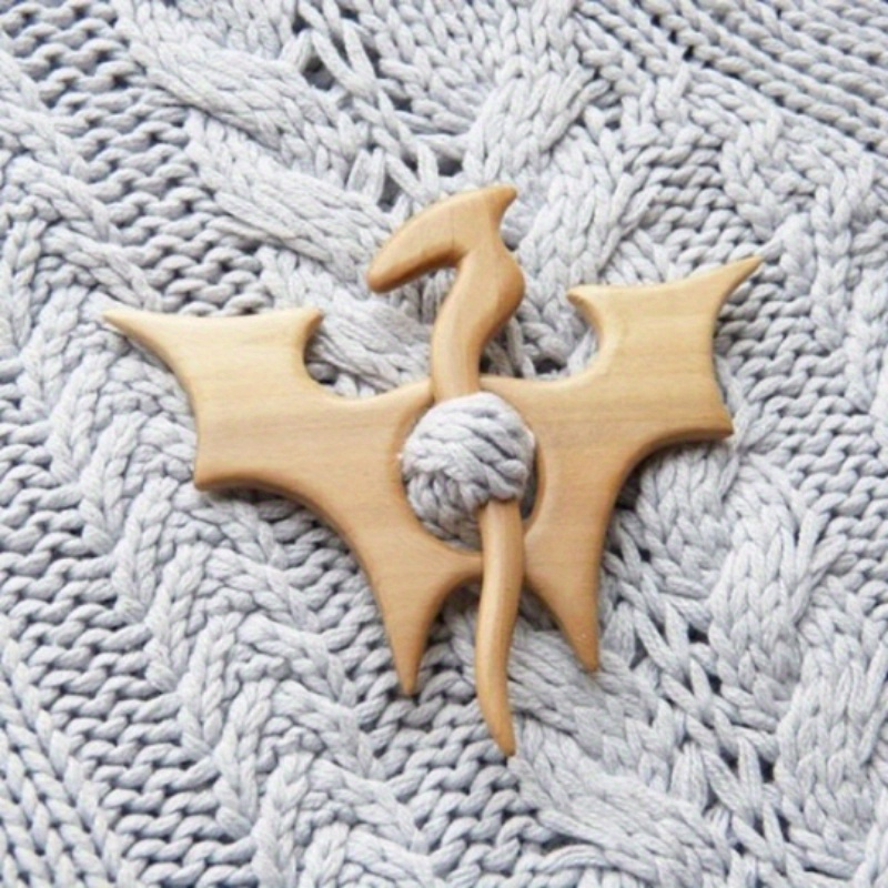 1pc Wooden Animal Pattern Brooch Pin - DIY Craft Badge For Cute And Funny Cartoon Shawl And Scarf Accessory, Jewelry Gift With Clasp Buckle details 6