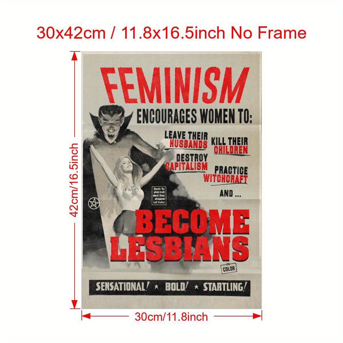 1pc Canvas Poster, Lesbian Witchcraft Wall Art For Living Room, Wall Decor For Bedroom, Home Decor Room Decor, Frameless