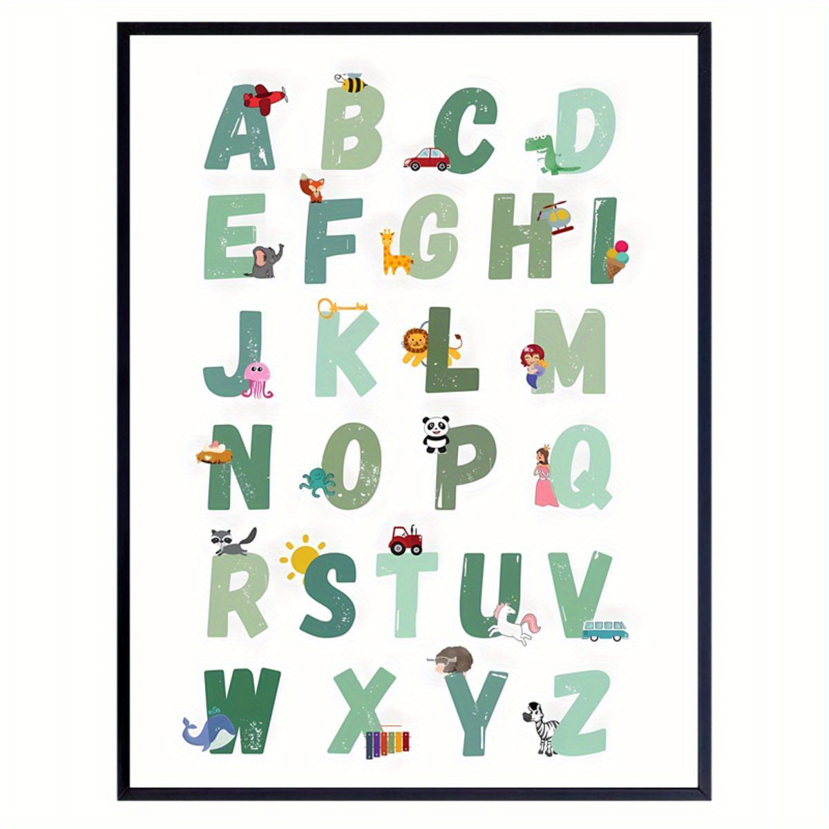 Canvas Poster Transportation Alphabet Print Car Abc Letters - Temu