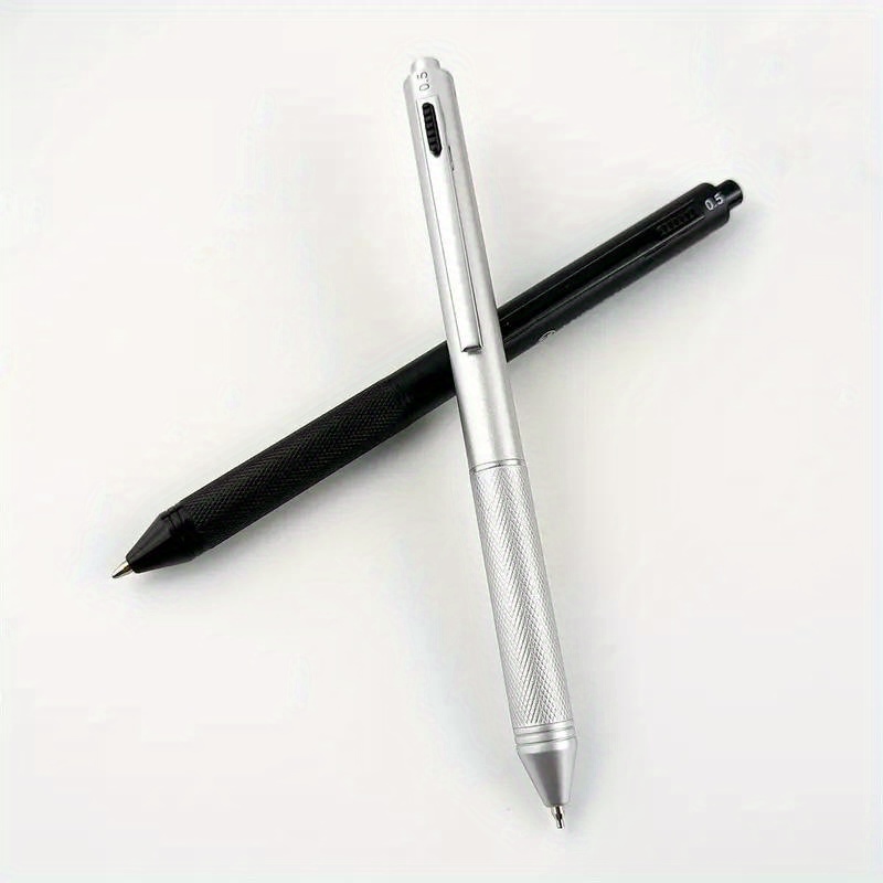Penna In Metallo A 4 Colori Con Matita Automatica A Spinta, Penna A Sfera  1PC, Penna