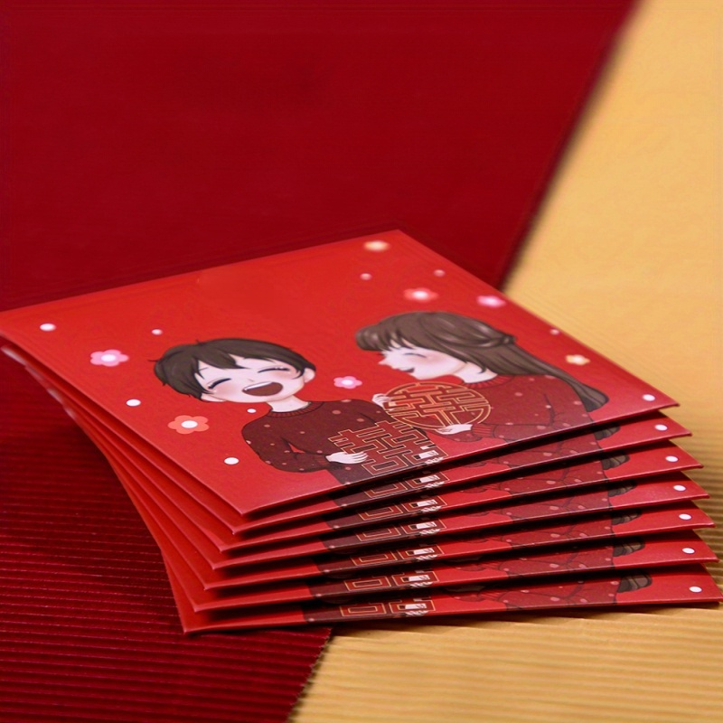 10pcs lucky red envelopes packets wedding special 2024 chinese new year money envelope chinese traditional wedding supplies