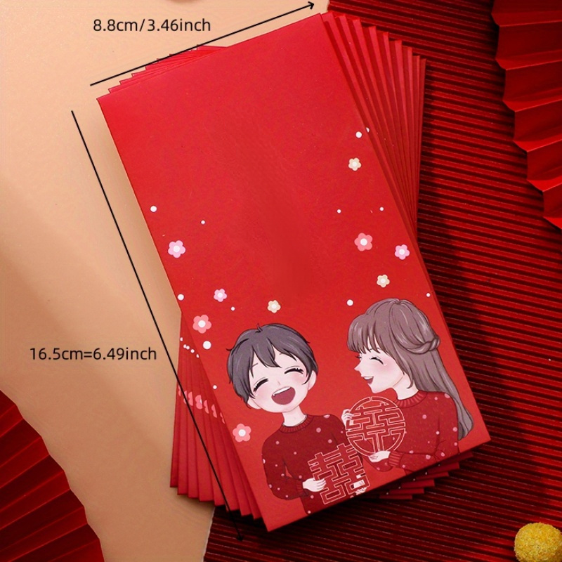 10pcs lucky red envelopes packets wedding special 2024 chinese new year money envelope chinese traditional wedding supplies