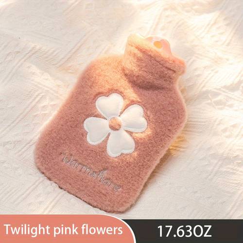 cozy hot water bottle with soft cover 17 63oz 35 27oz durable for
