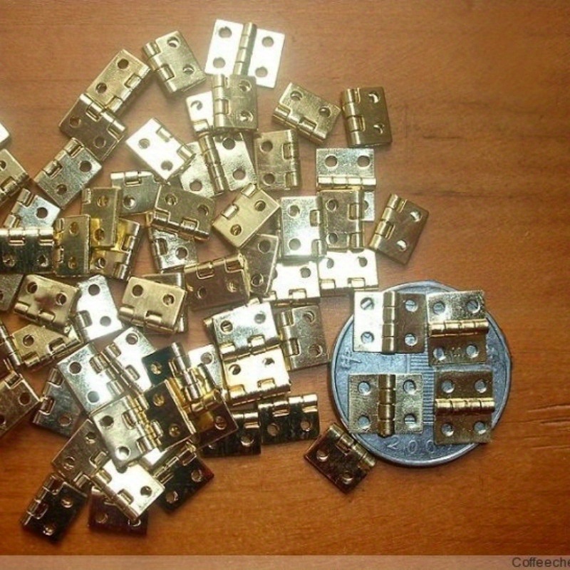 Mini Brass Hinges 20Pcs Mini Brass Hinges 1/4in 4 Hole Folding