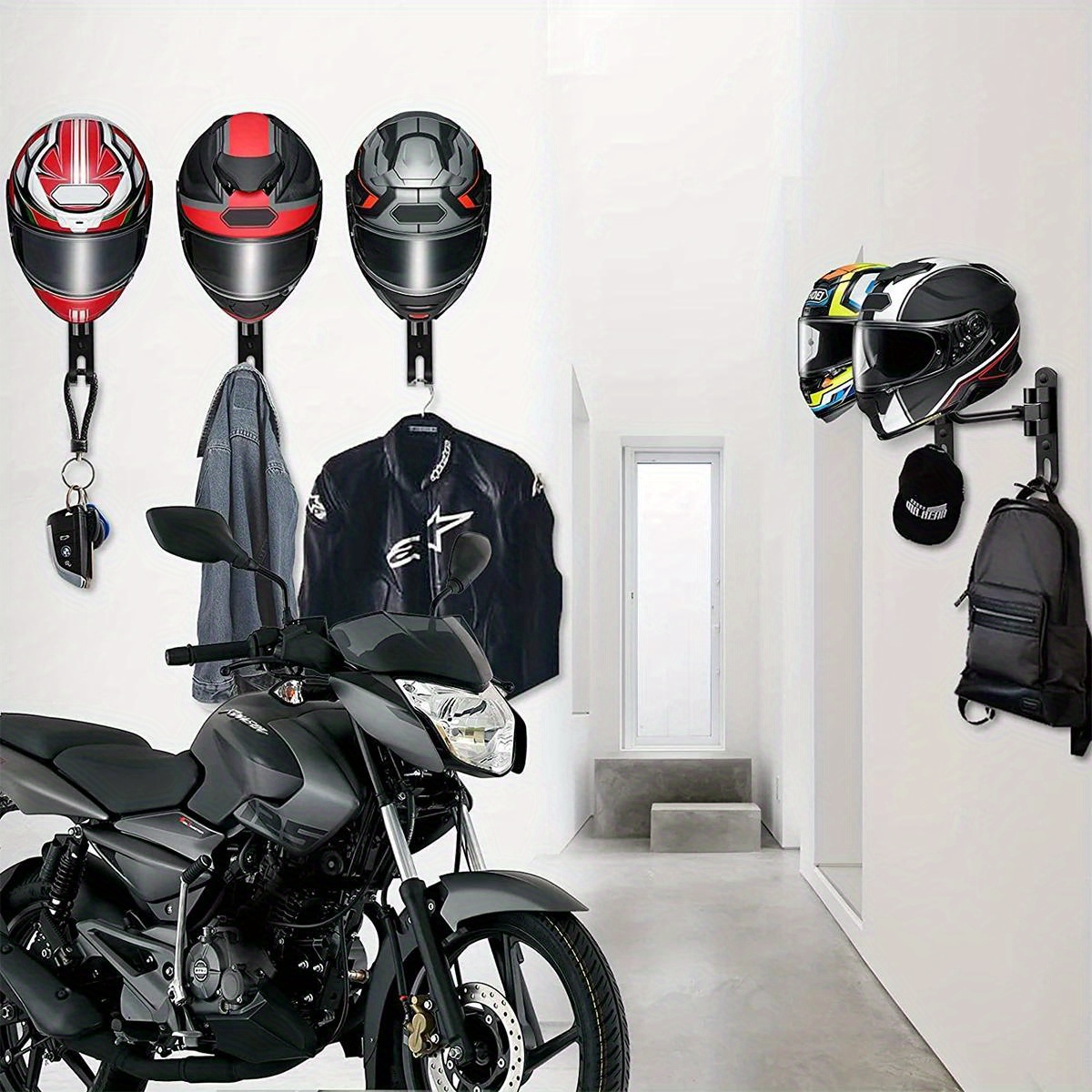 Support casque de moto mural, porte manteau mural style industriel. Porte  casque de vélo ou moto, Harley davidson, Café Racer, Triumph -  France