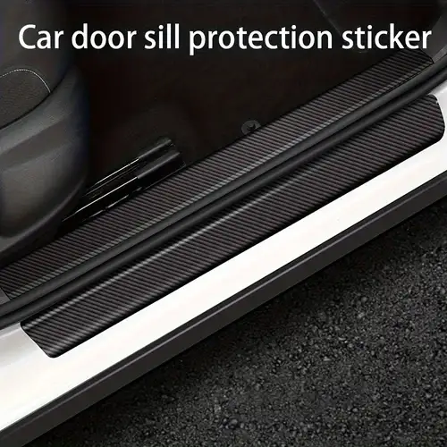 4 portes - Tampon de Protection Anti-coup de pied pour porte de voiture,  Film protecteur autocollant en cuir