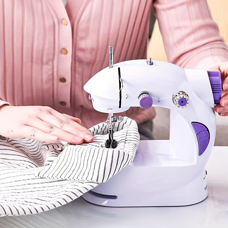  Máquina de coser portátil, mini máquina de coser de 2  velocidades para principiantes, kit de costura seguro y máquina de coser  pequeña fácil de usar con mesa de extensión, ligera, pedal