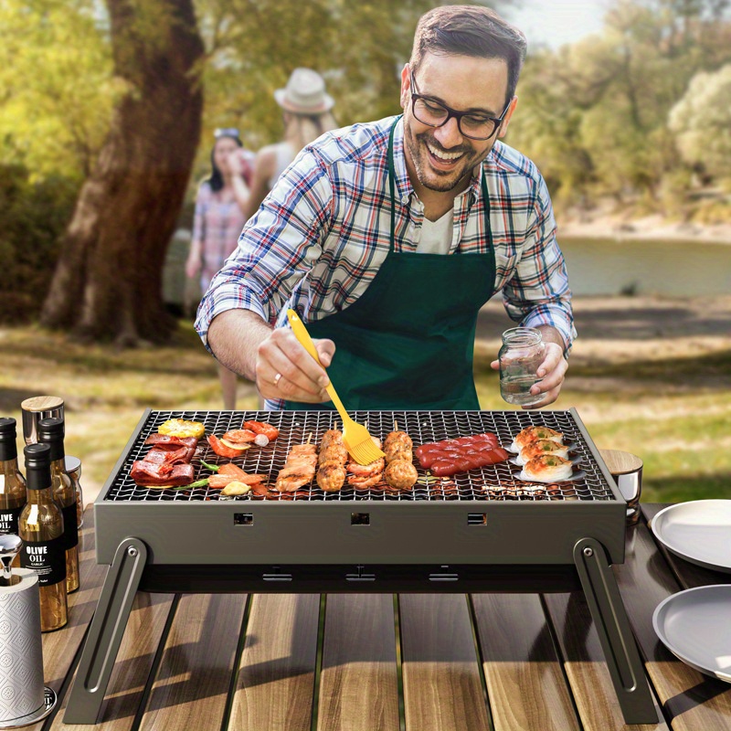 Charcoal Bbq Grill Multifunctional Mini Smokeless Barbecue - Temu