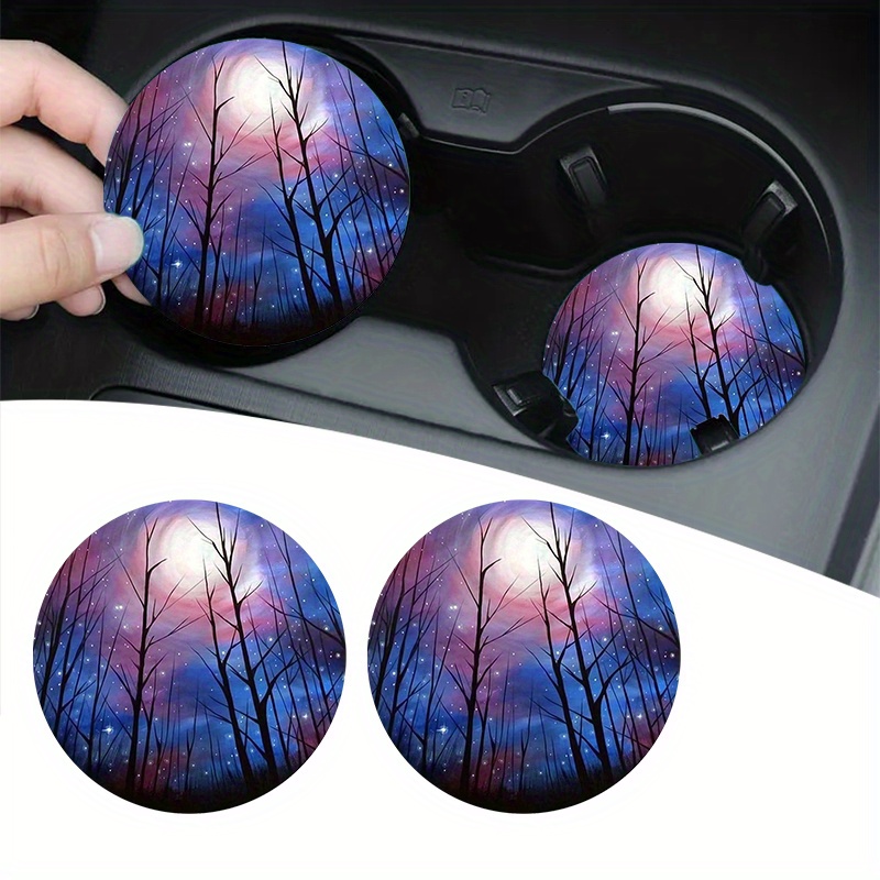 Mushroom Starry Sky Absorbent Car Cup Holder Coaster Mats - Temu