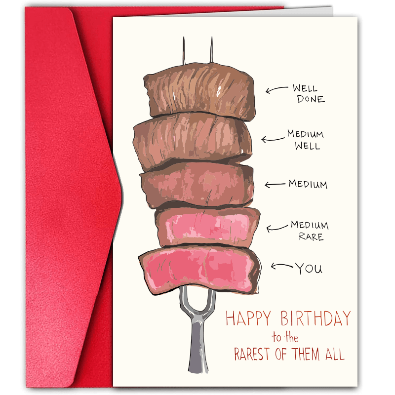 1pc Interesting Barbecue Meat Skewers Themed Birthday Card The Best