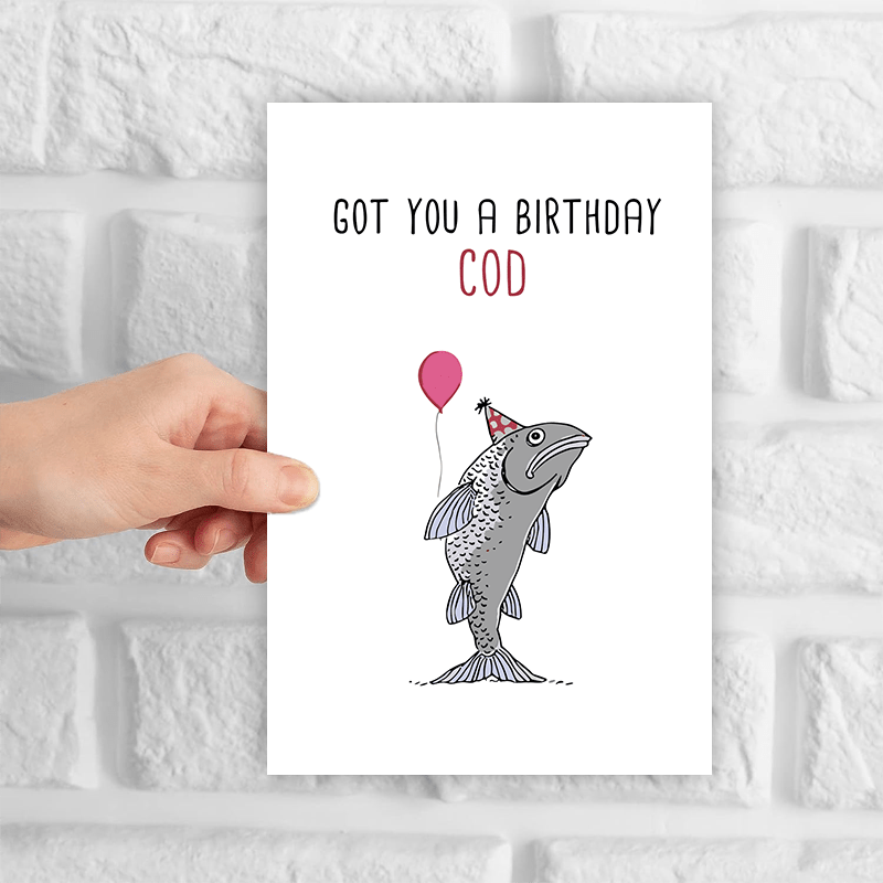 Birthday card with a fish