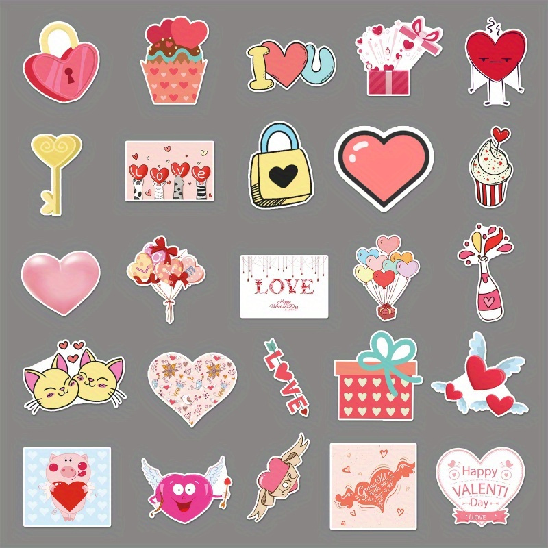  Happy Valentines Day Love Sticker 50pcs Scrapbook