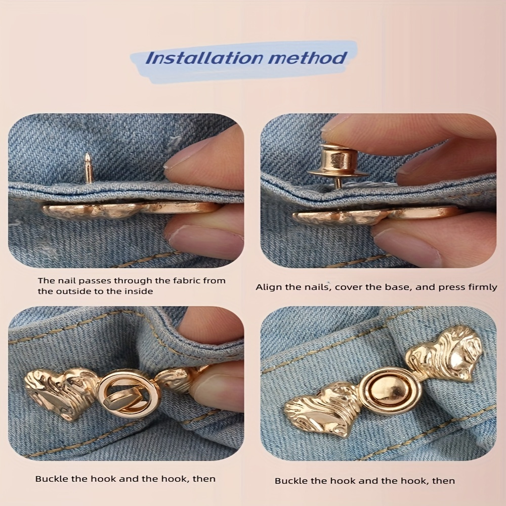 Adjustable Denim Button Pins Reusable No Sewing Required No - Temu