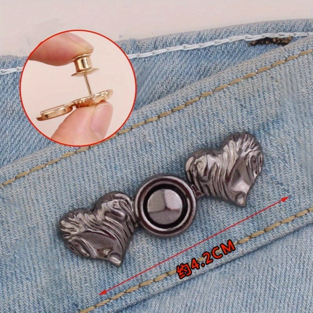 Button Pins for Jeans Perfect Fit Jean Button Replacement Pants Button  Small Detachable Metal Button Pants Adjuster Fastener Wear 
