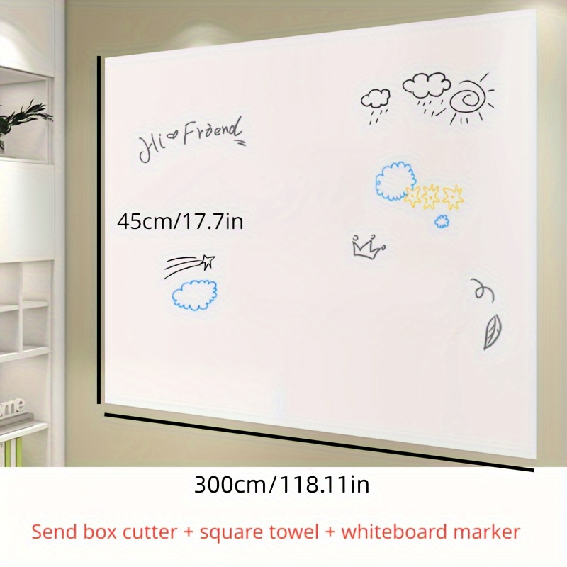 Electrostatic Whiteboard Wall Stickers, Household Removable Not Hurt The  Wall, Doodle Painting Drawing Board Whiteboard Writing Board, Whiteboard  Stic