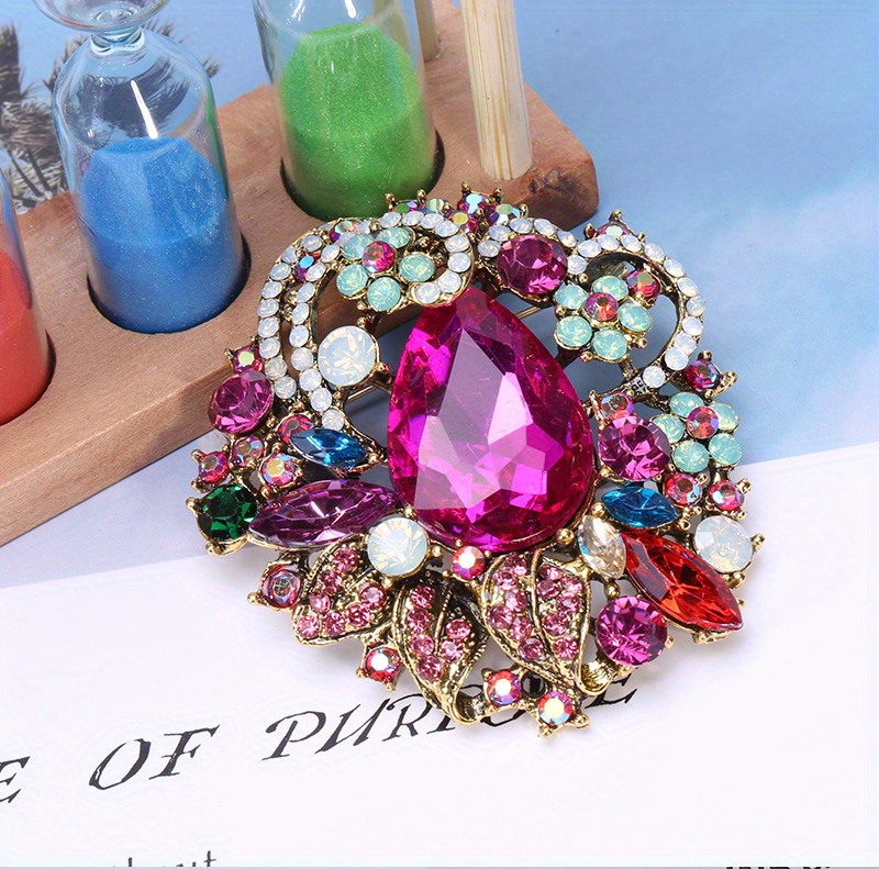 1pc bohemian style luxury brooch colorful   pin clothing accessories birthday gifts details 0