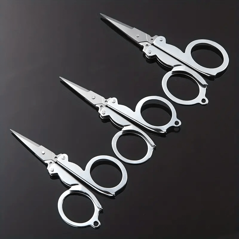 Edc Stainless Steel Folding Scissors Pocket Travel Small Cutter Crafts  Sharp Blade Emergency Silver - Scissors - AliExpress