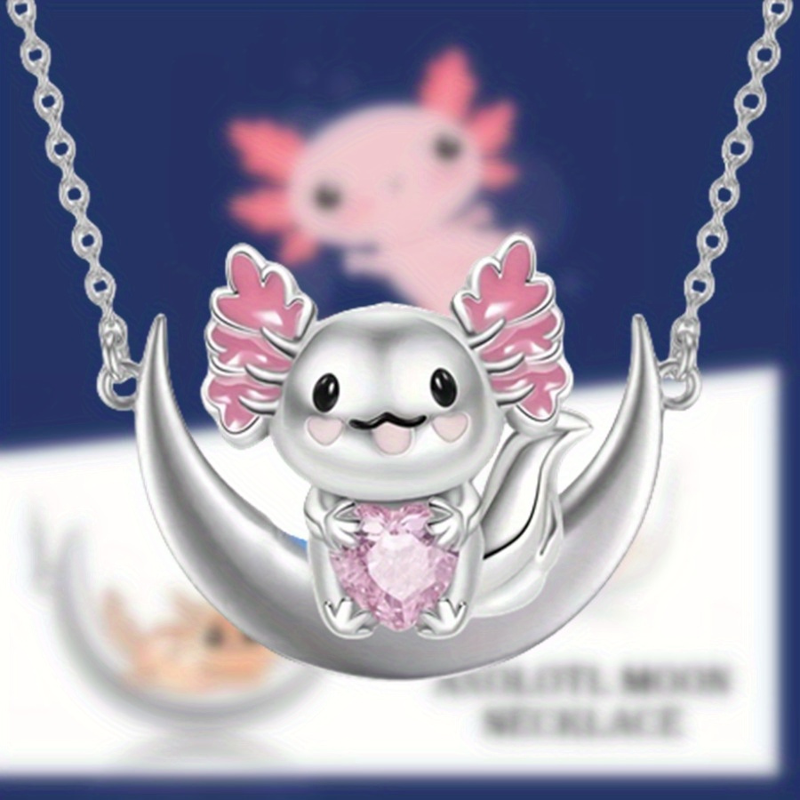 Luxury Fashion Creative Moon Axolotl Necklace, Classic Cute Animal Cartoon  Axolotl Pendant Necklace For Men, Necklace Jewelry Accessories - Temu  Australia