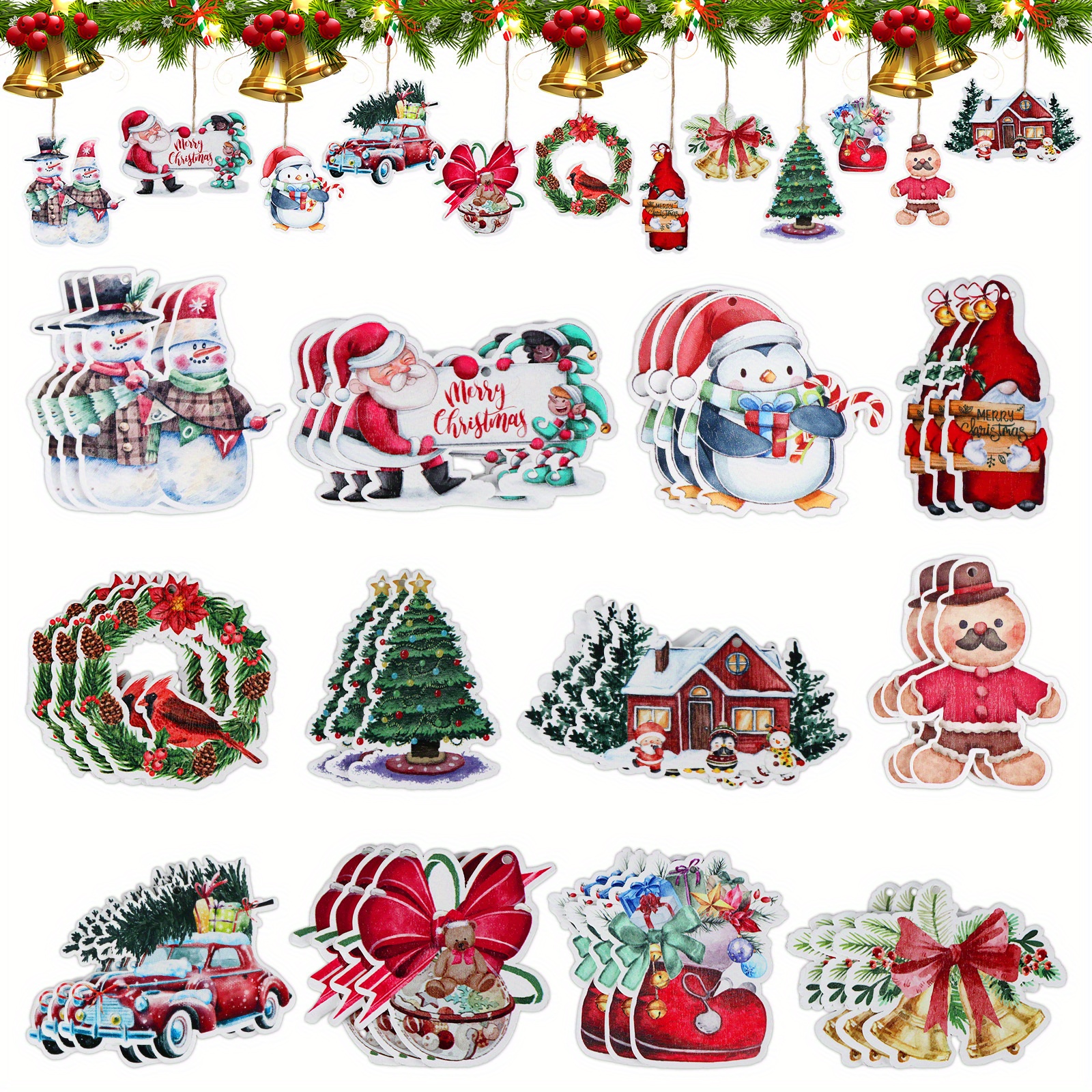 Double-sided Printed Wooden Hangings,neighbor Christmas Ornaments