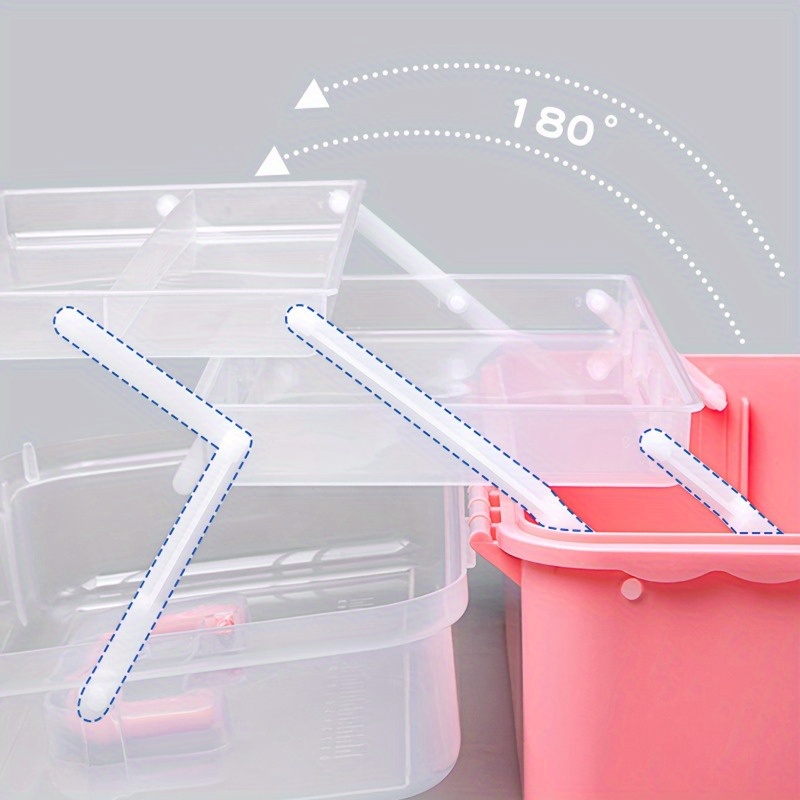 Organizzatore di stoccaggio, custodia per ruote calde, scatola da cucito,  scatola di organizzatore in plastica a 3 livelli con divisori, contenitori  di stoccaggio per l'organizzazione di forniture artistiche, perline di  fusibile, wa