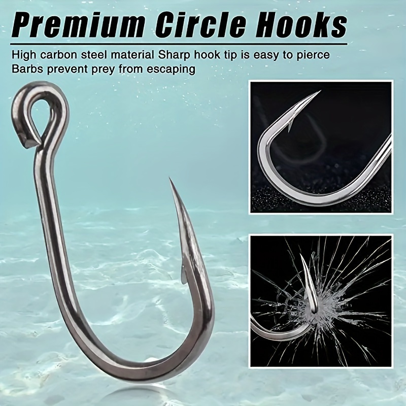 

100pcs High Carbon Steel Barbed Fish Hooks Set With Hole, 3#-12# Hooks With Durable Tackle Box - For Freshwater And Saltwater Fishing